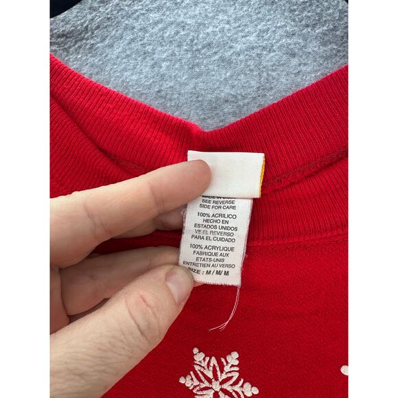 VTG Holiday Time 90s Womens M Oversized Tacky Christmas Bear Sweatshirt Wreath - Picture 10 of 11